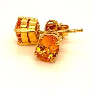 Mandarin Spessartine 2.50ct 18K Gold Earrings